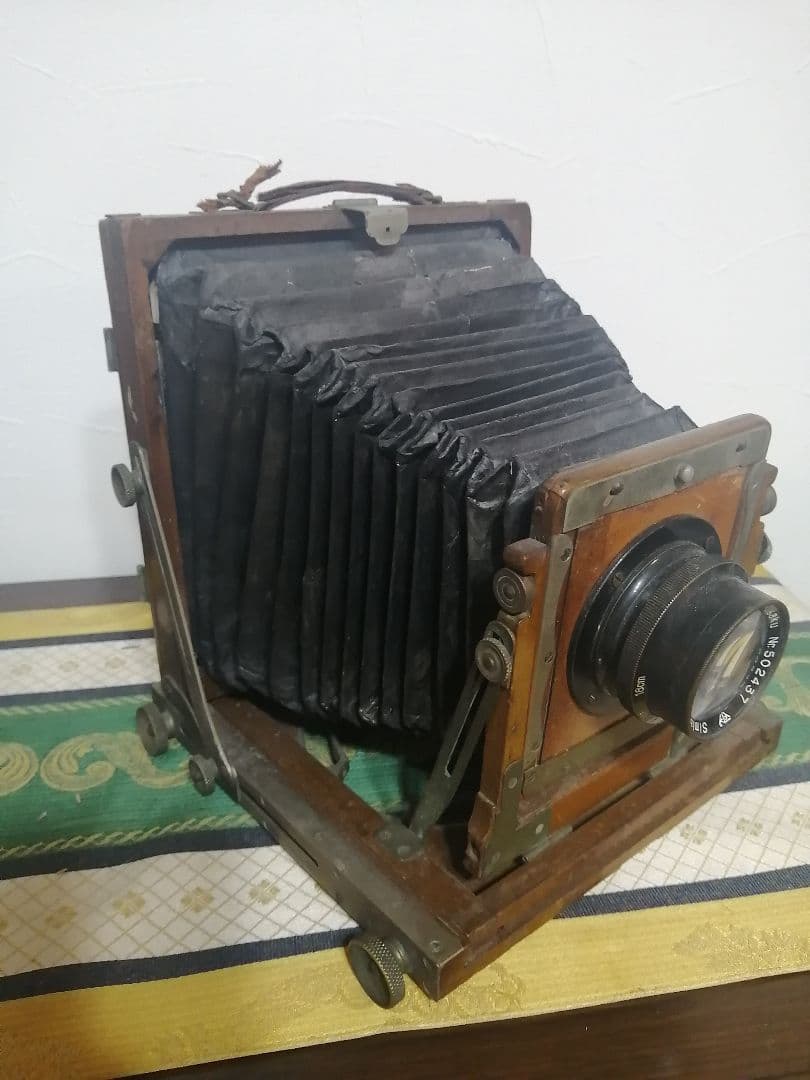 アンティーク カメラ 箱型 蛇腹 大判 木製 蛇腹カメラ