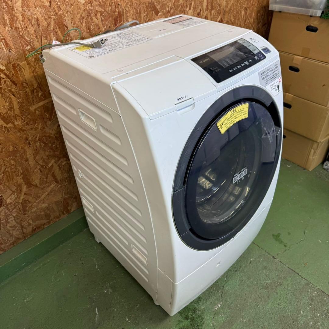 296 日立ドラム式洗濯機　10/6キロ　小型　一人暮らし　左開き　乾燥付き