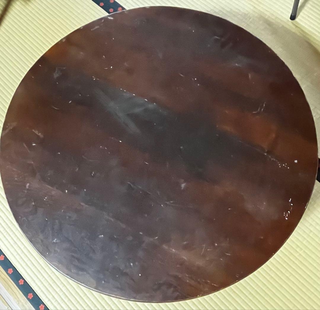 レトロ！円形木製座卓 ダークブラウン　61年前のものです！値下げ！アンティーク！