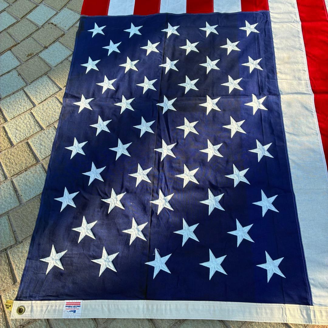 特大サイズ！BIG アメリカヴィンテージ星条旗刺繍フラッグ旗USA製アンティーク