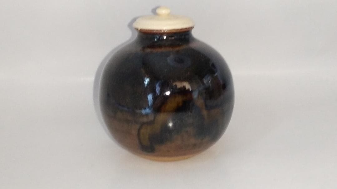 松本鉄山 松本鐵山 中興名物写 岩城文琳茶入 仕覆 浪花色白極緞子 共箱 新品