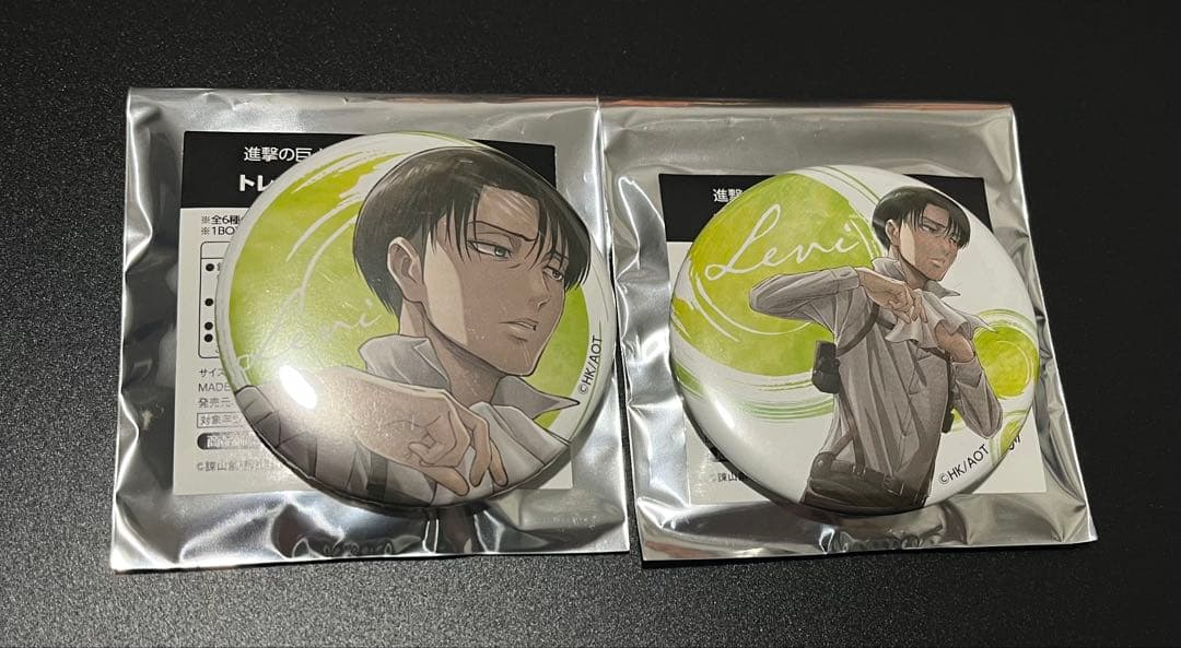 進撃の巨人 WITSTUDIO 文教堂 アニメガ 缶バッジ リヴァイ 2個セット