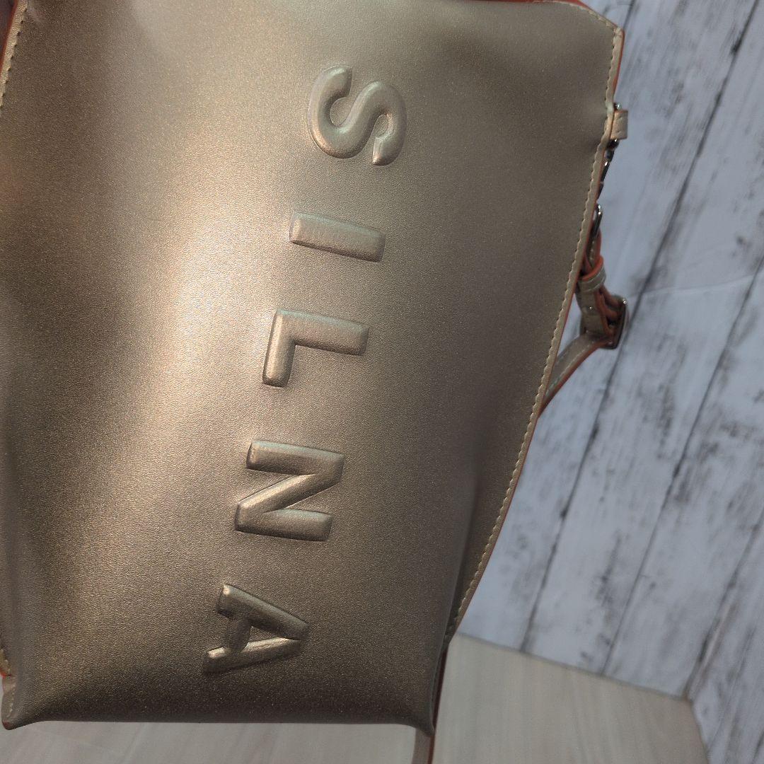 美品　SILNA minacolo　ショルダー マルチケース ゴールド×オレンジ