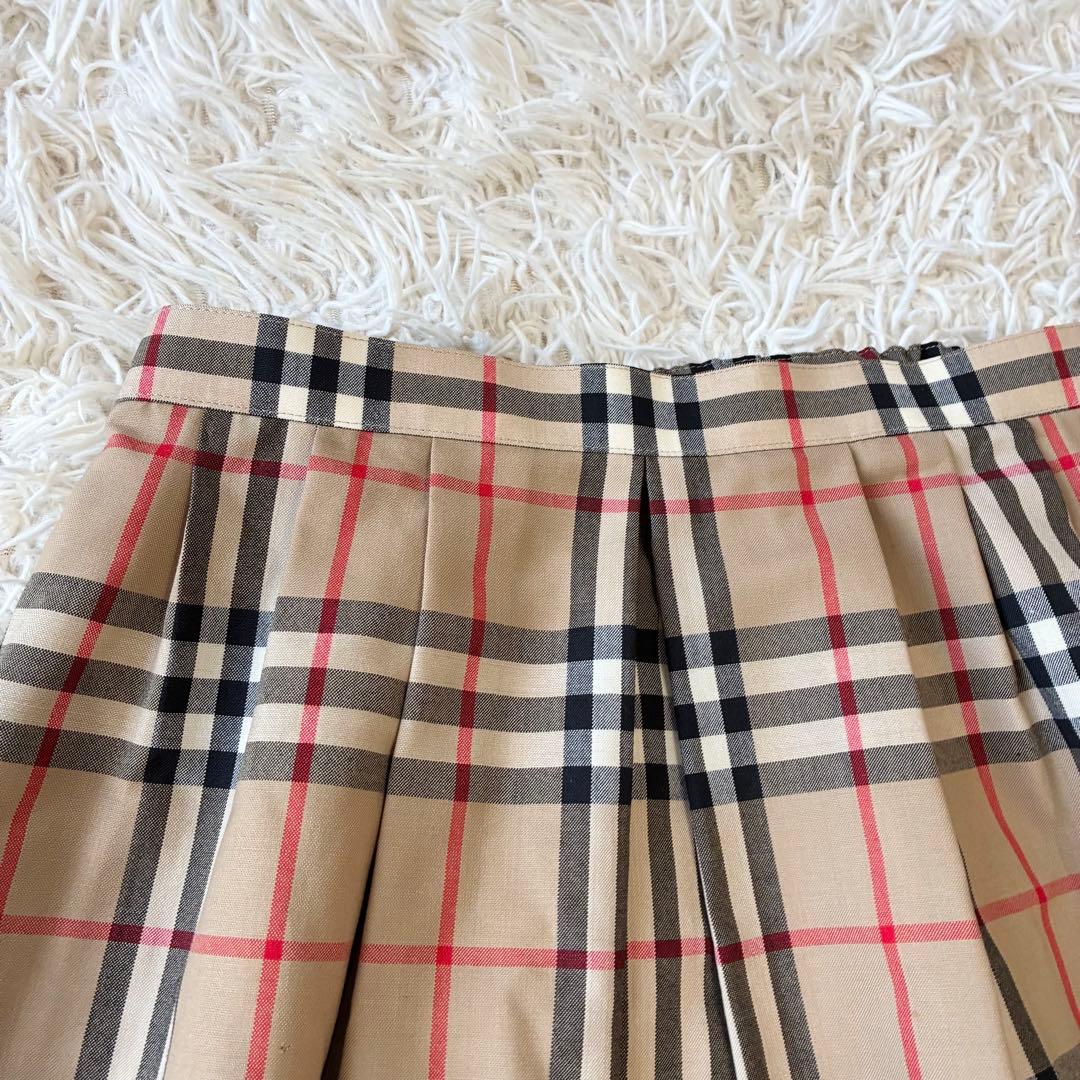 Burberrys ノバチェック柄 プリーツスカート ベージュ ウール