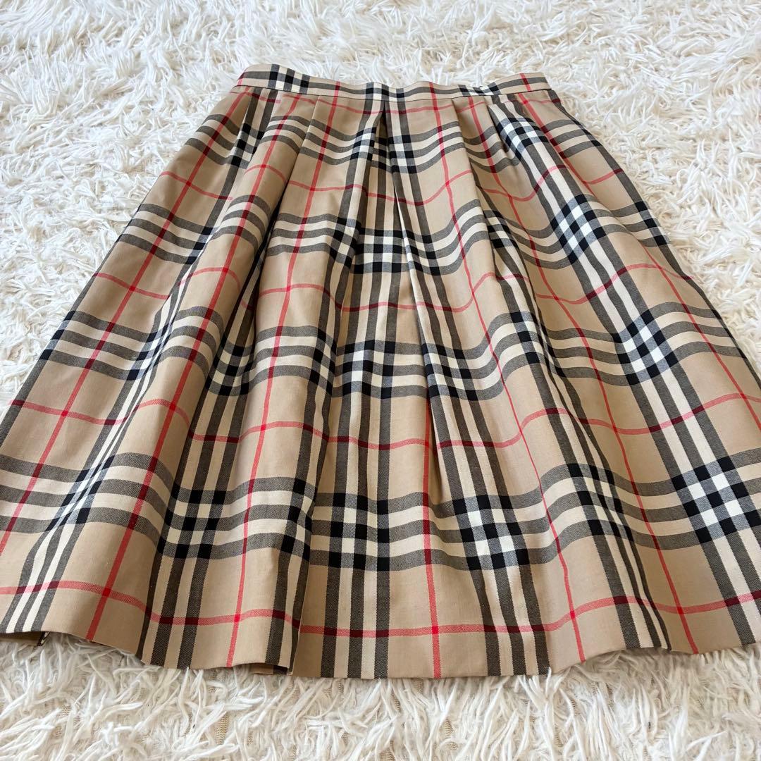 Burberrys ノバチェック柄 プリーツスカート ベージュ ウール