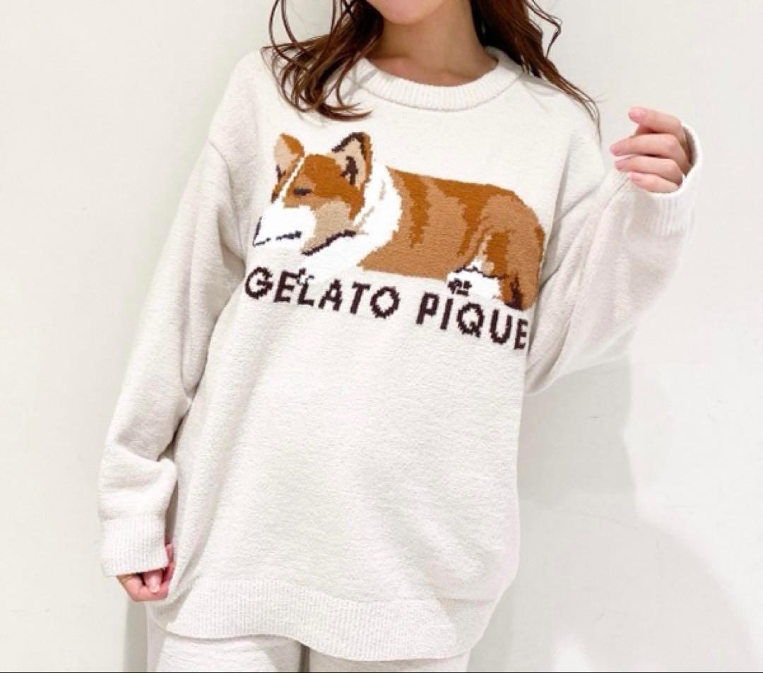 ジェラートピケ SLEEPING DOG ジャガードプルオーバー コーギー