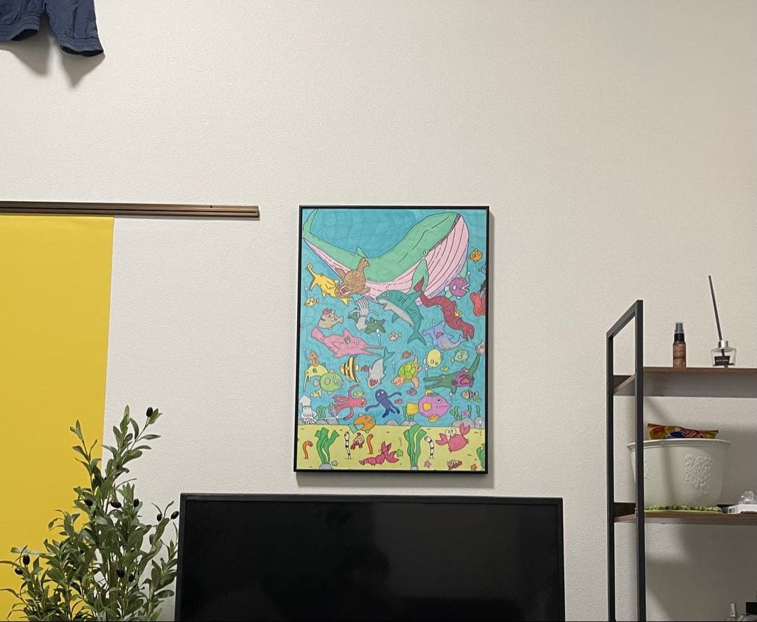 海の生き物の絵 【B2サイズ 自作】