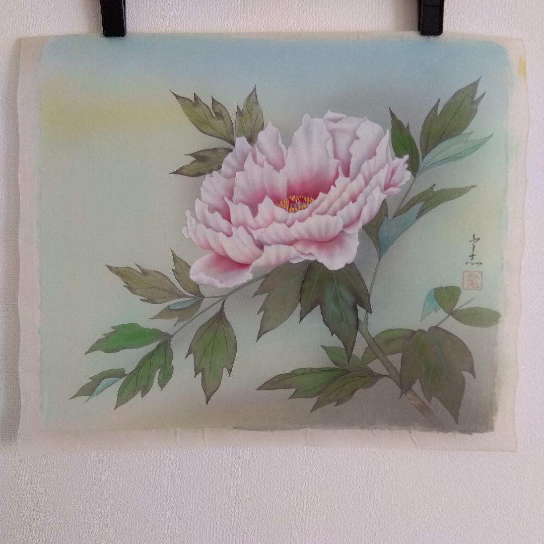 【展示済】牡丹 ぼたん ボタン 絵画 油彩画 peony