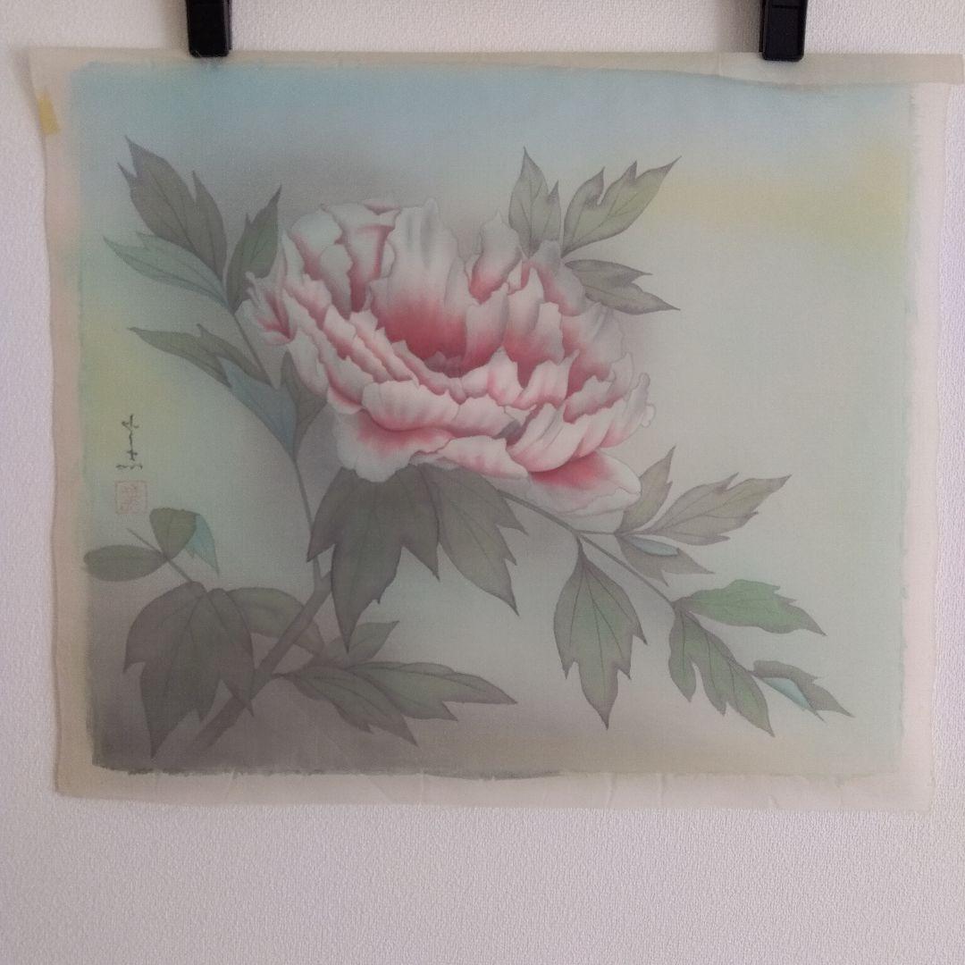 【展示済】牡丹 ぼたん ボタン 絵画 油彩画 peony