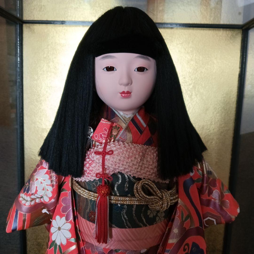 市松人形 赤・ピンク・緑・白 約45cm