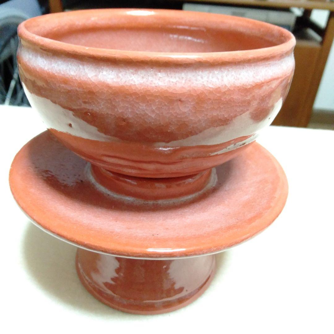 松楽　赤　供茶茶盌の三点