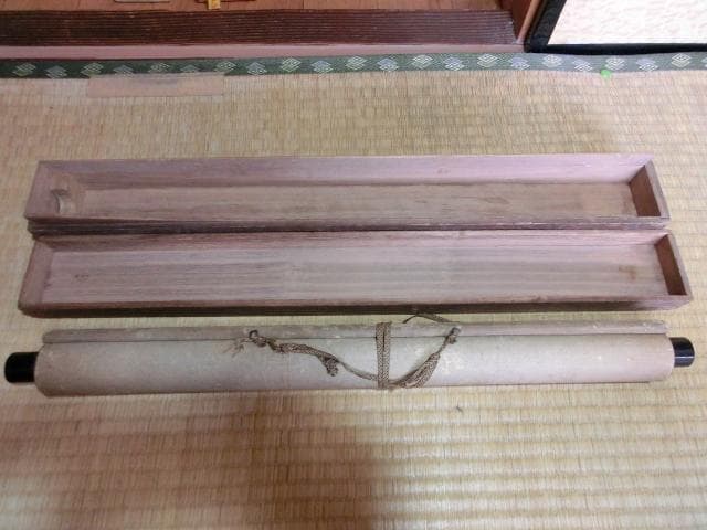 掛軸■紫峰作 武士 姫 坊主 侍 武者 桐時代箱 日本画 骨董品■⑩