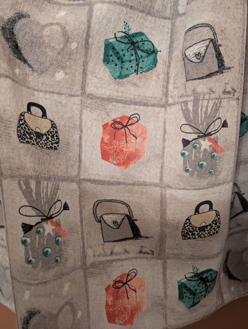 (未使用品タグ付き)エムズグレイシー40 　バッグプリントスカート