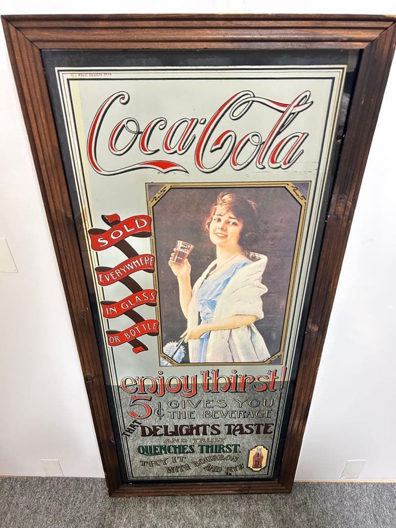 超希少 1974 コカコーラ 大型ヴィンテージミラー