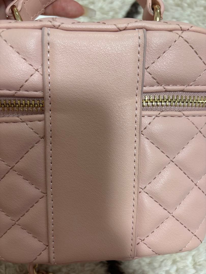 Darichゴールドパーツキルティングスクエアミニバッグ　ピンク