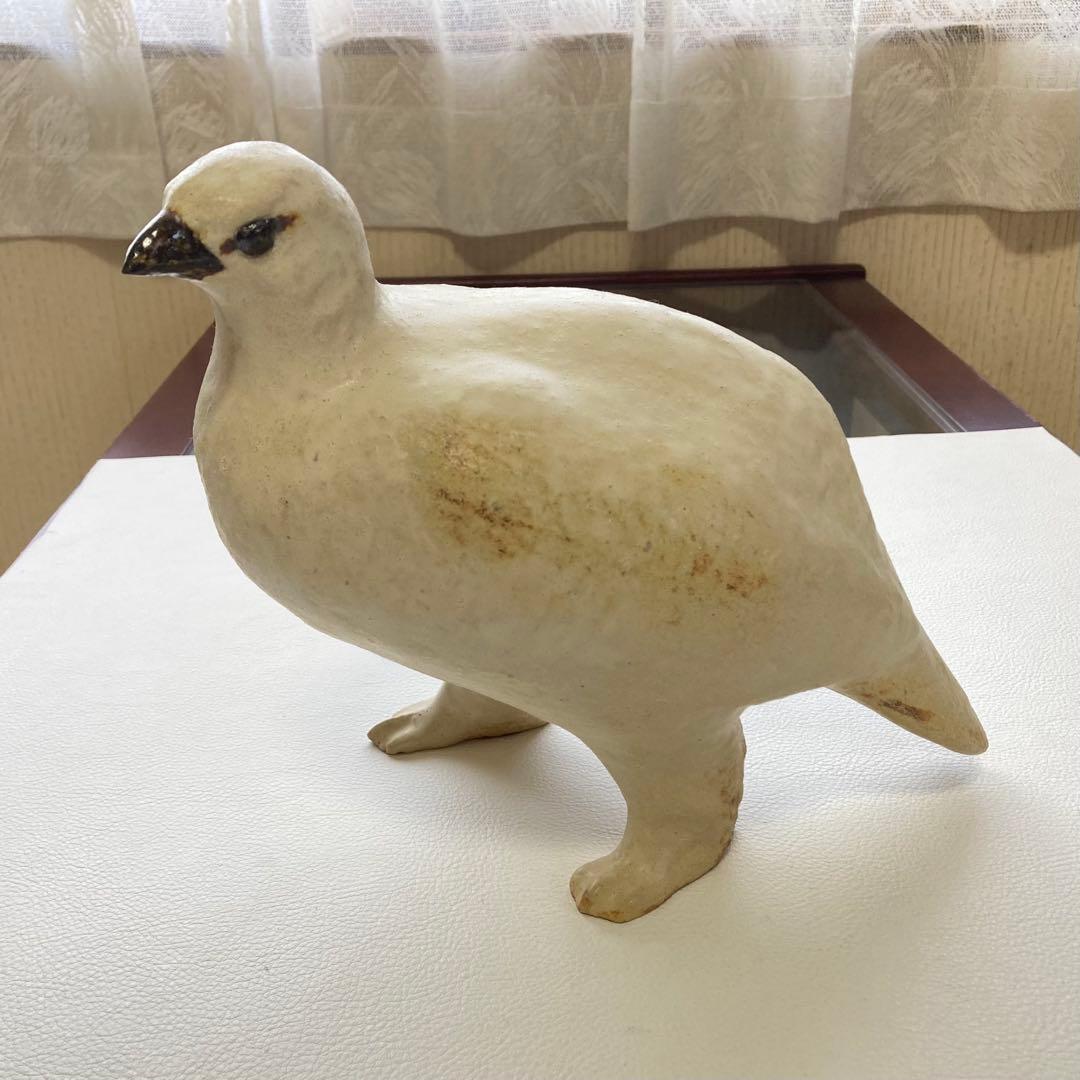 九谷焼 中村梅山 「雷鳥」 陶器 置物 オブジェ 共箱 木箱入り 和風 レトロ