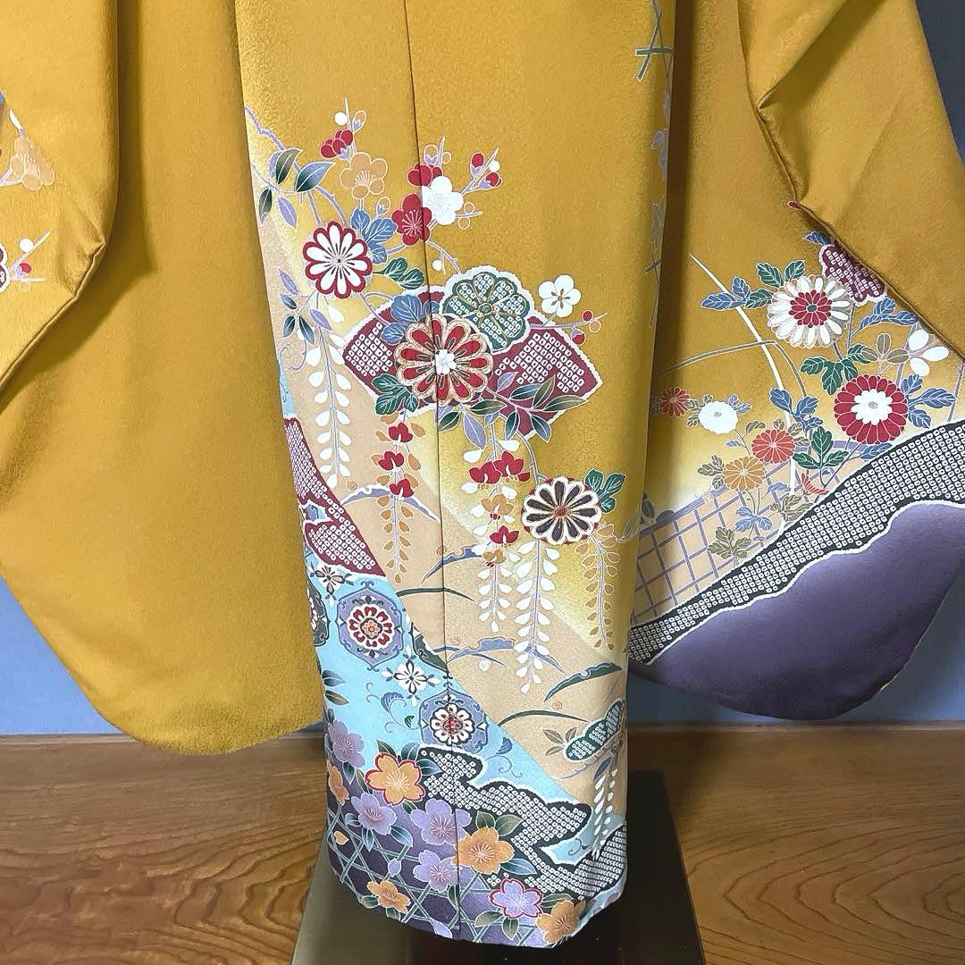振袖フルセット　高身長　手描き友禅　成人式振袖　振袖　裄丈71