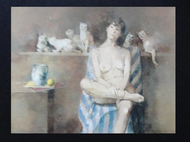 大歳克衛、【アンニュイ】、希少な画集より、状態良好、新品高級額装付