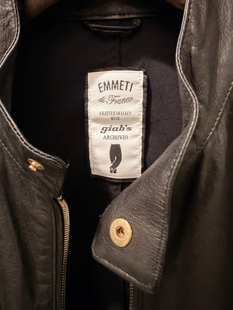 EMMETT ジャブスアルキヴィオ　シングルライダースジャケット 黒