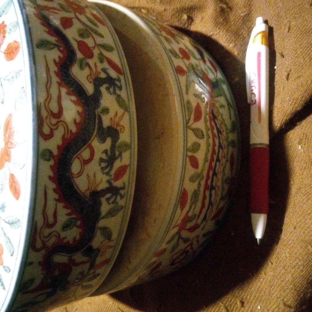 中国陶磁器　明萬歴赤絵　合子