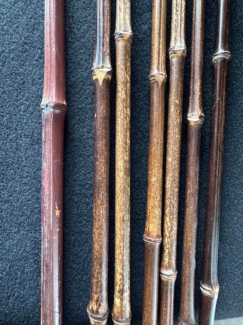 矢筈 掛け軸用 まとめ売り7点セット 古道具 竹 やはず インテリア 中古