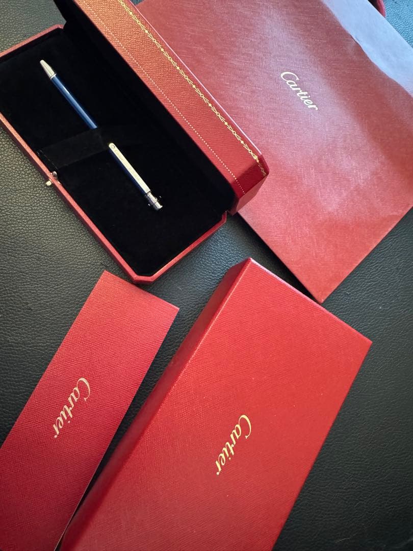 Cartier 青色ボールペン 専用ケース付き
