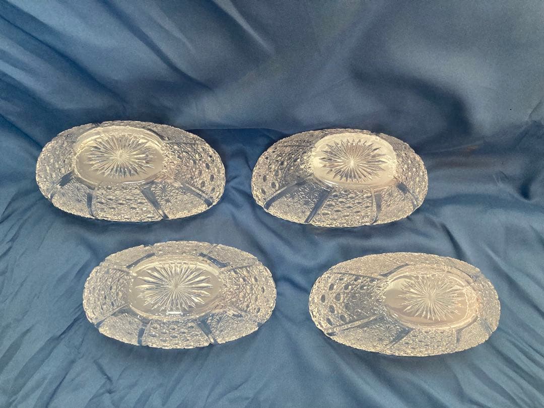 クリスタルガラス　沓形　向付4客