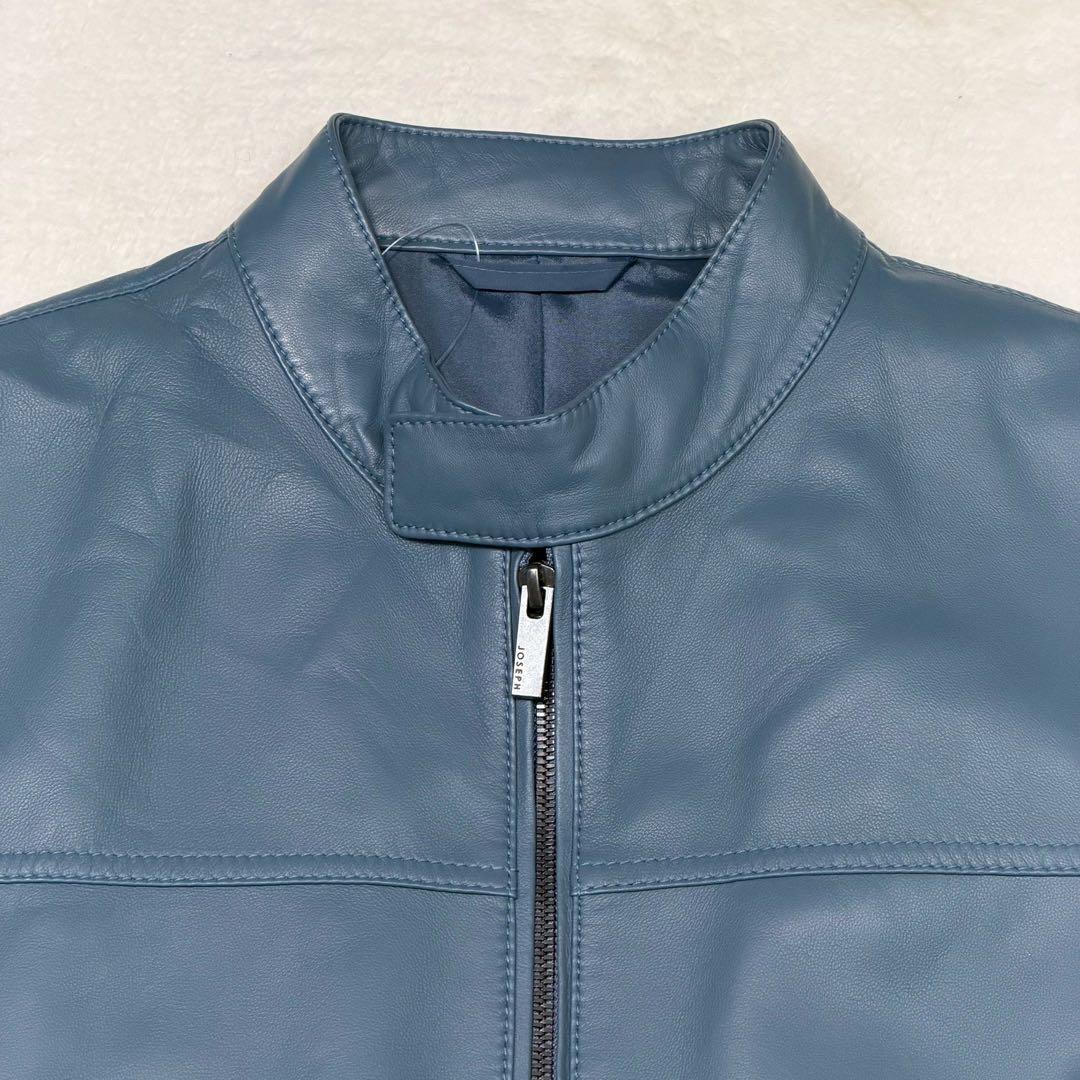 新品 2023年モデル JOSEPH ライダースジャケット ラムレザー ブルー