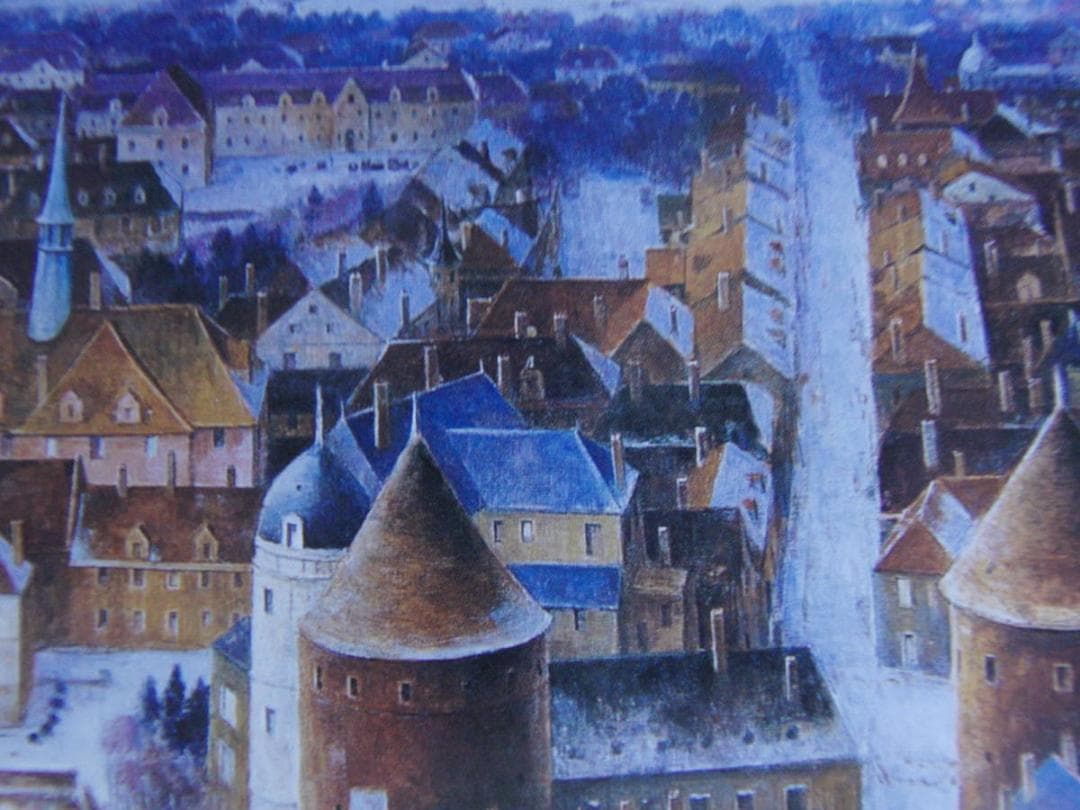 鵜飼幸雄、【白い道】、希少な額装用画集より、新品額装付