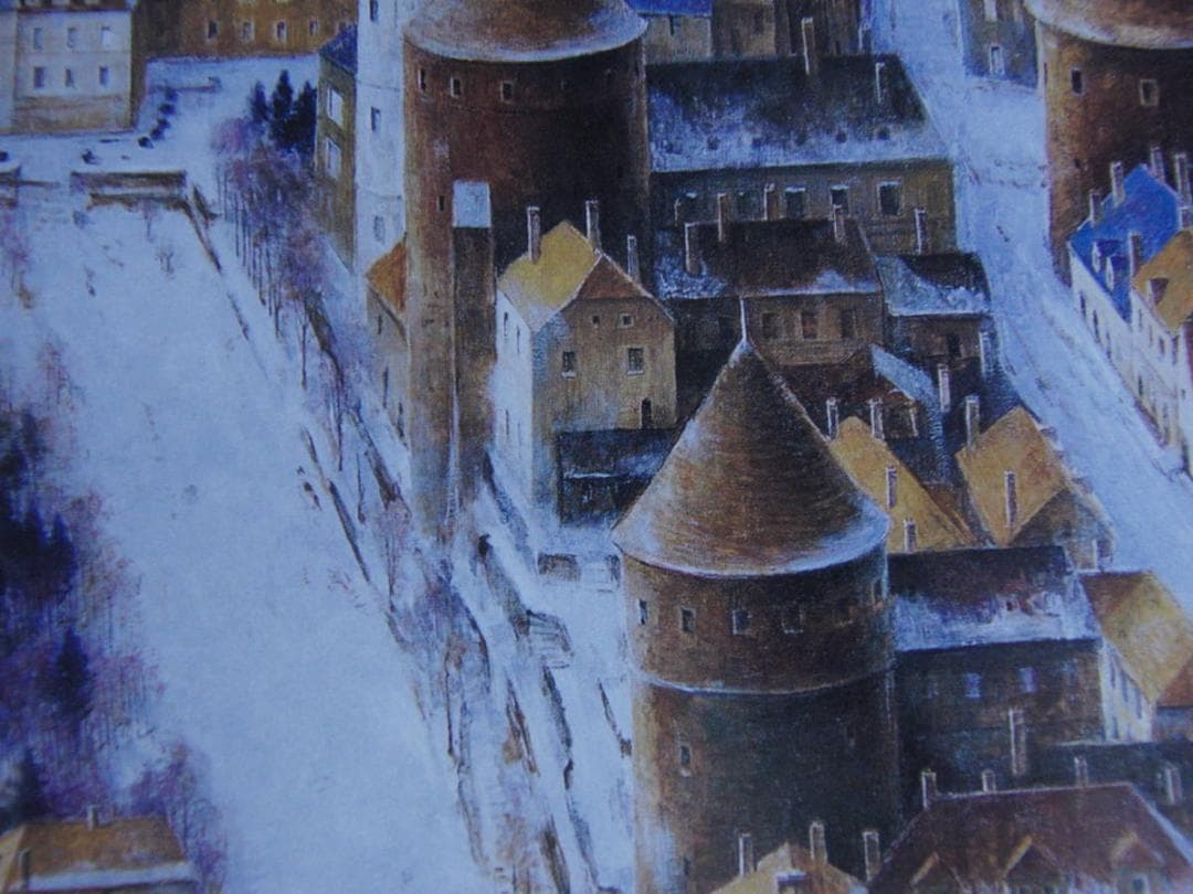 鵜飼幸雄、【白い道】、希少な額装用画集より、新品額装付