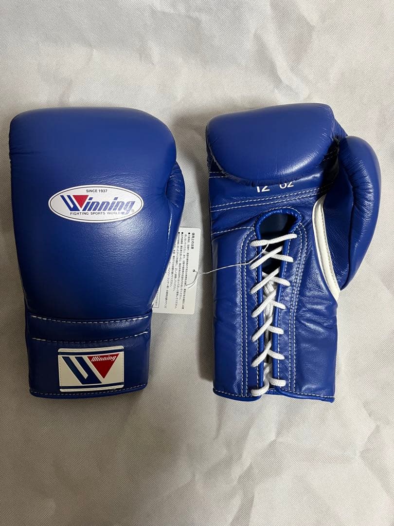 winning ボクシンググローブ 12オンス　ひも式　ブルー