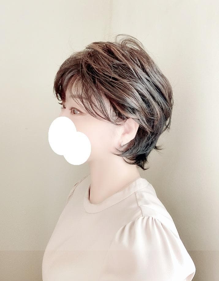 うらら　マリブ　メッシュレイヤーショート　ダークブラウンMIX