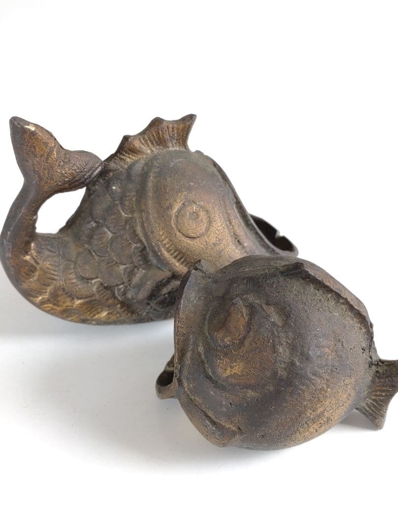 アンティーク オブジェ　ブロンズ製　　大小2個セット　刻印シール有　希少品