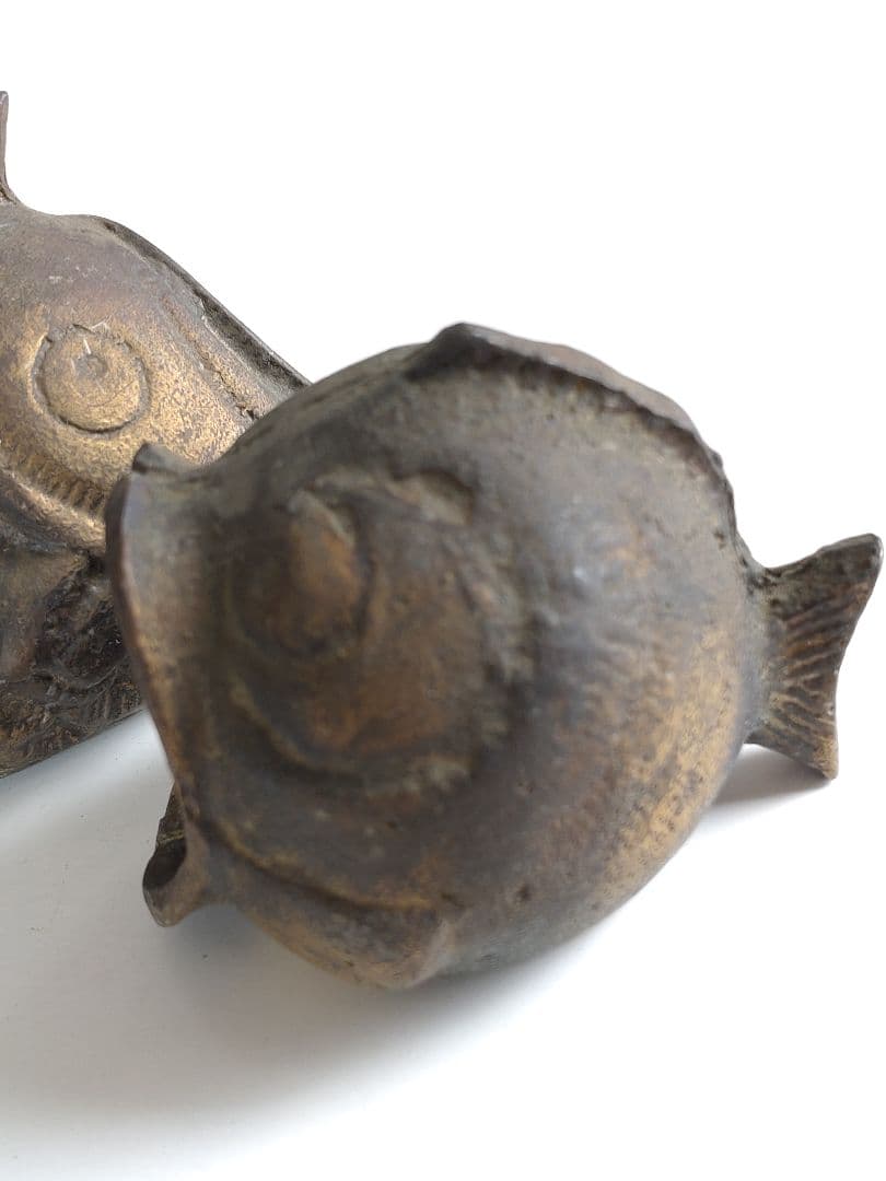 アンティーク オブジェ　ブロンズ製　　大小2個セット　刻印シール有　希少品