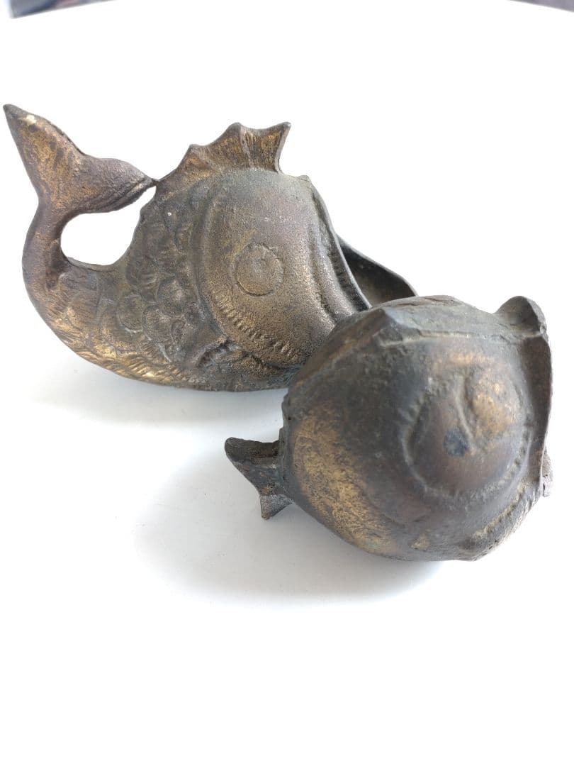 アンティーク オブジェ　ブロンズ製　　大小2個セット　刻印シール有　希少品