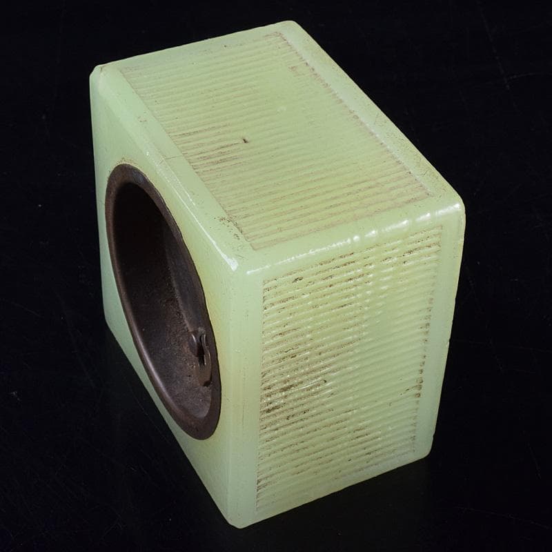 アンティーク　精工舎　ウランガラス　手巻き置時計　ジャンク品　V　R7735