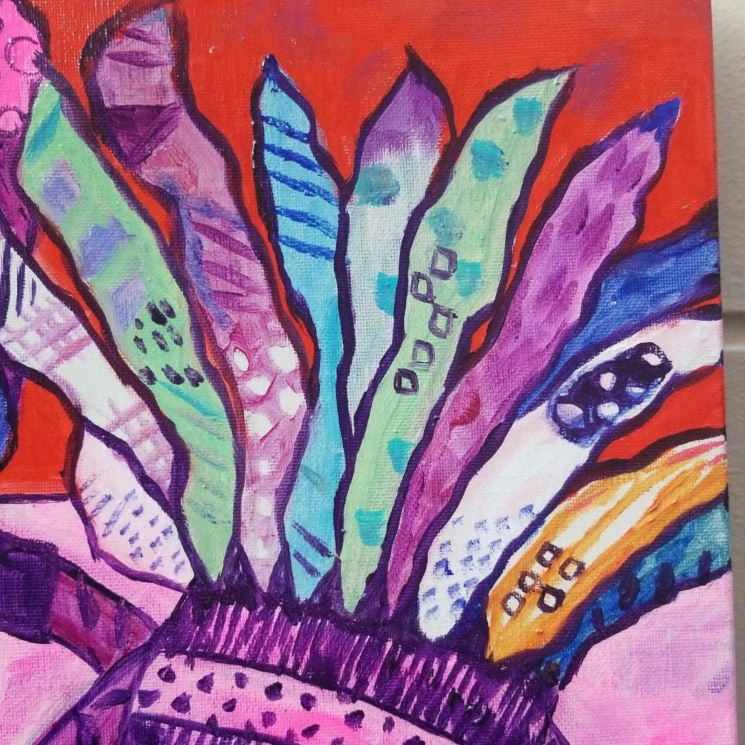 油絵　専用　卵のふ化を見る鳥のつがい