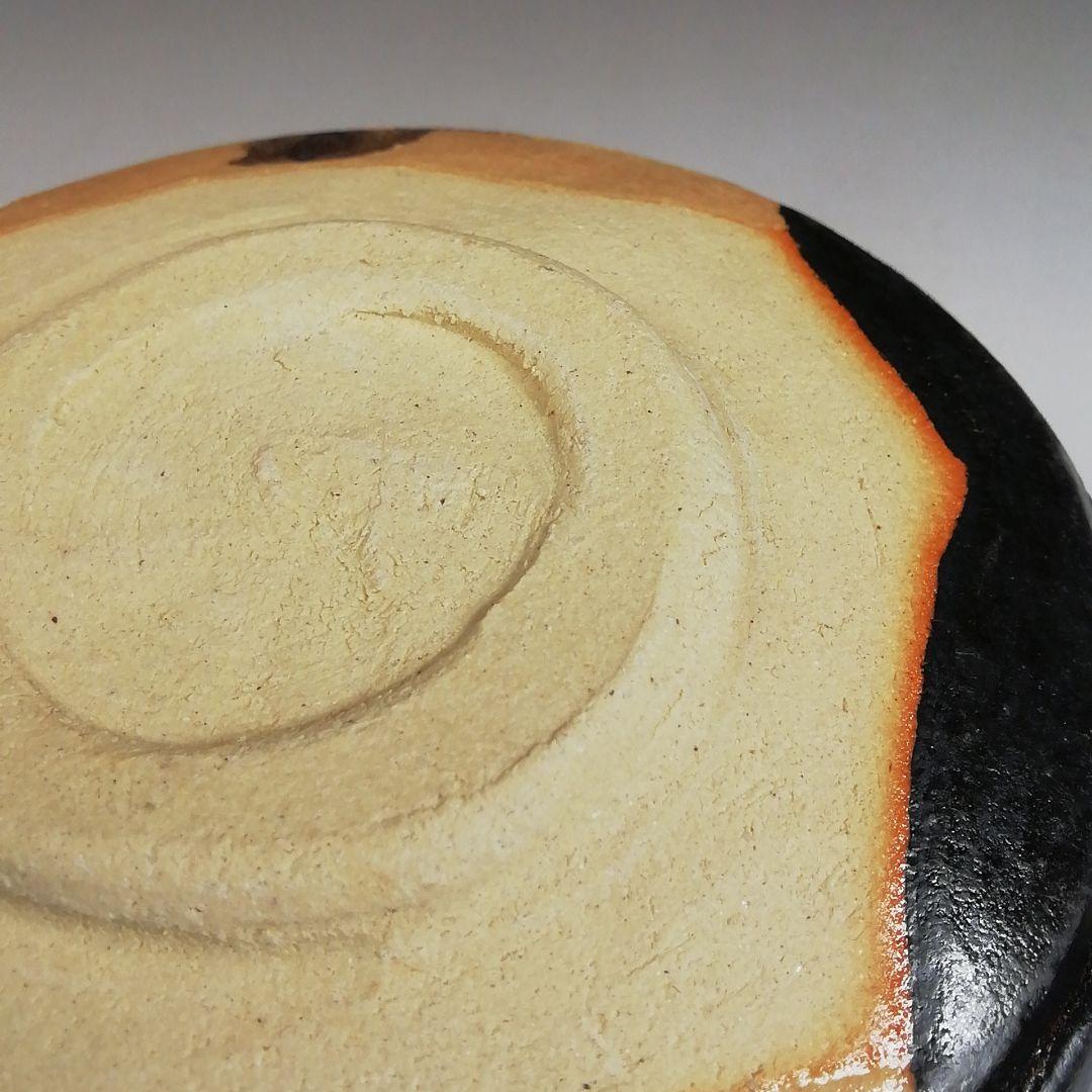 Ｓ９２９　茶碗　『黒織部茶碗』『御題　語』『寺田康雄 作』　共箱　抹茶碗　茶道具