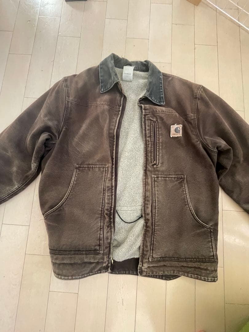 Carhartt ブラウンジャケット フリースライニング