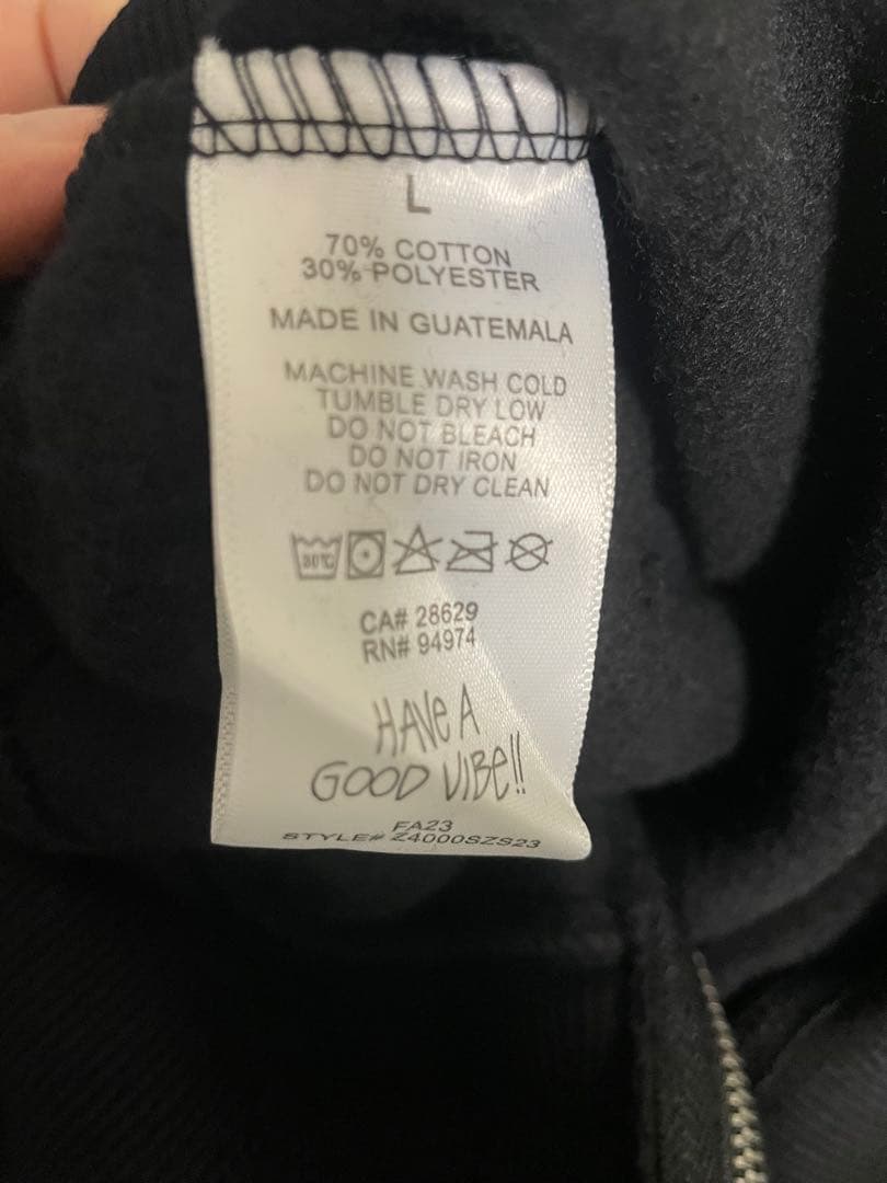 【正規品】ステューシー Lサイズ BASIC STUSSY ジップパーカー