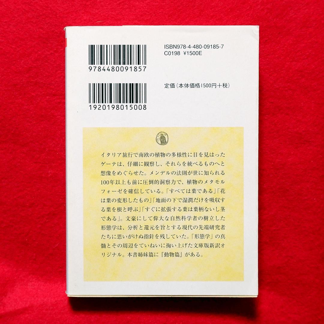 き*氏様 2冊セット ゲーテ形態学論集 植物篇・動物篇 ★自然科学★形態学★ちく