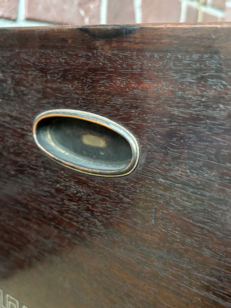 時代火道具 唐木 四方火鉢 紫檀瓶掛 角火鉢 銅おとし付 象嵌細工 旧家煎茶道具