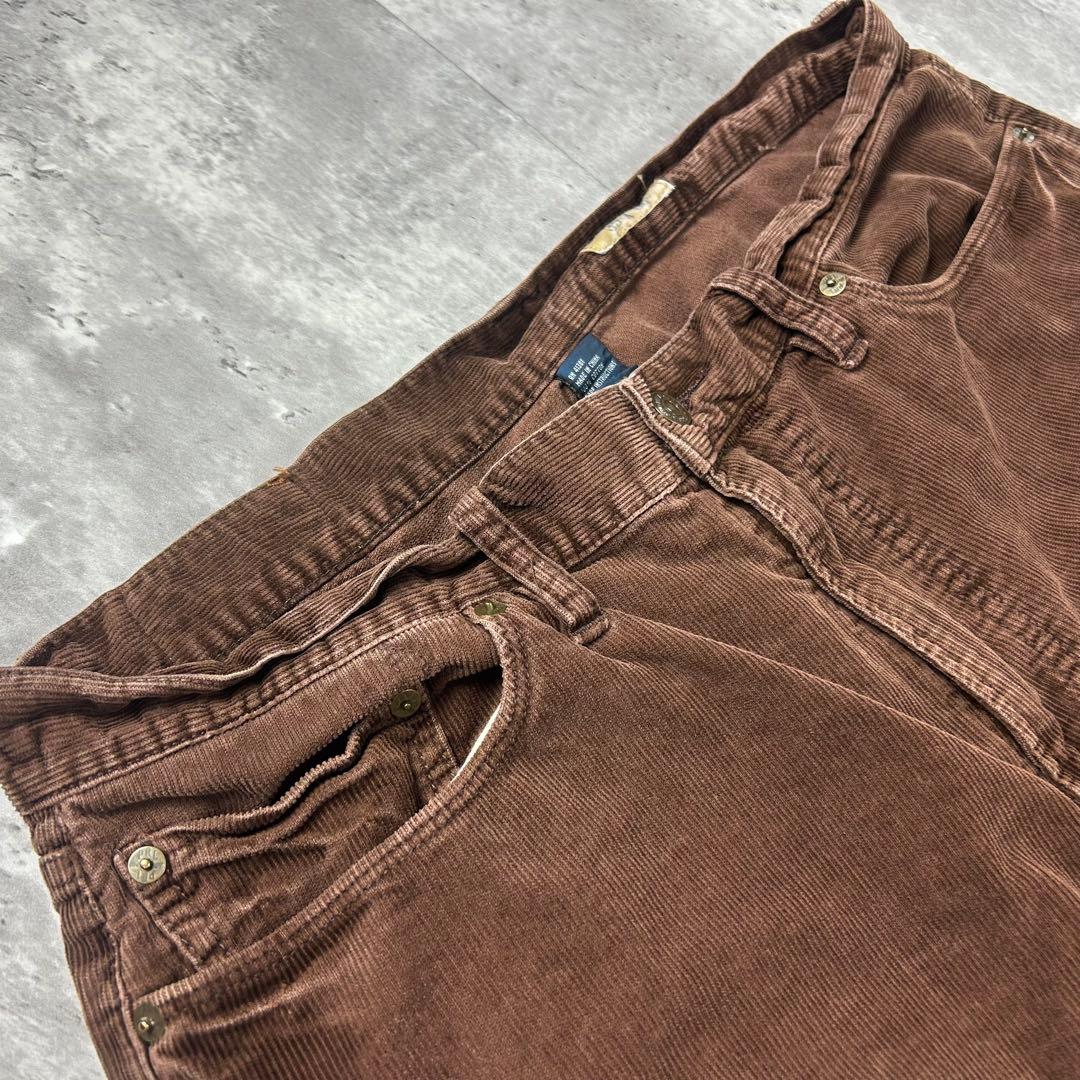 ラルフローレン 革タグ コーデュロイパンツ ブラウン W35 6201