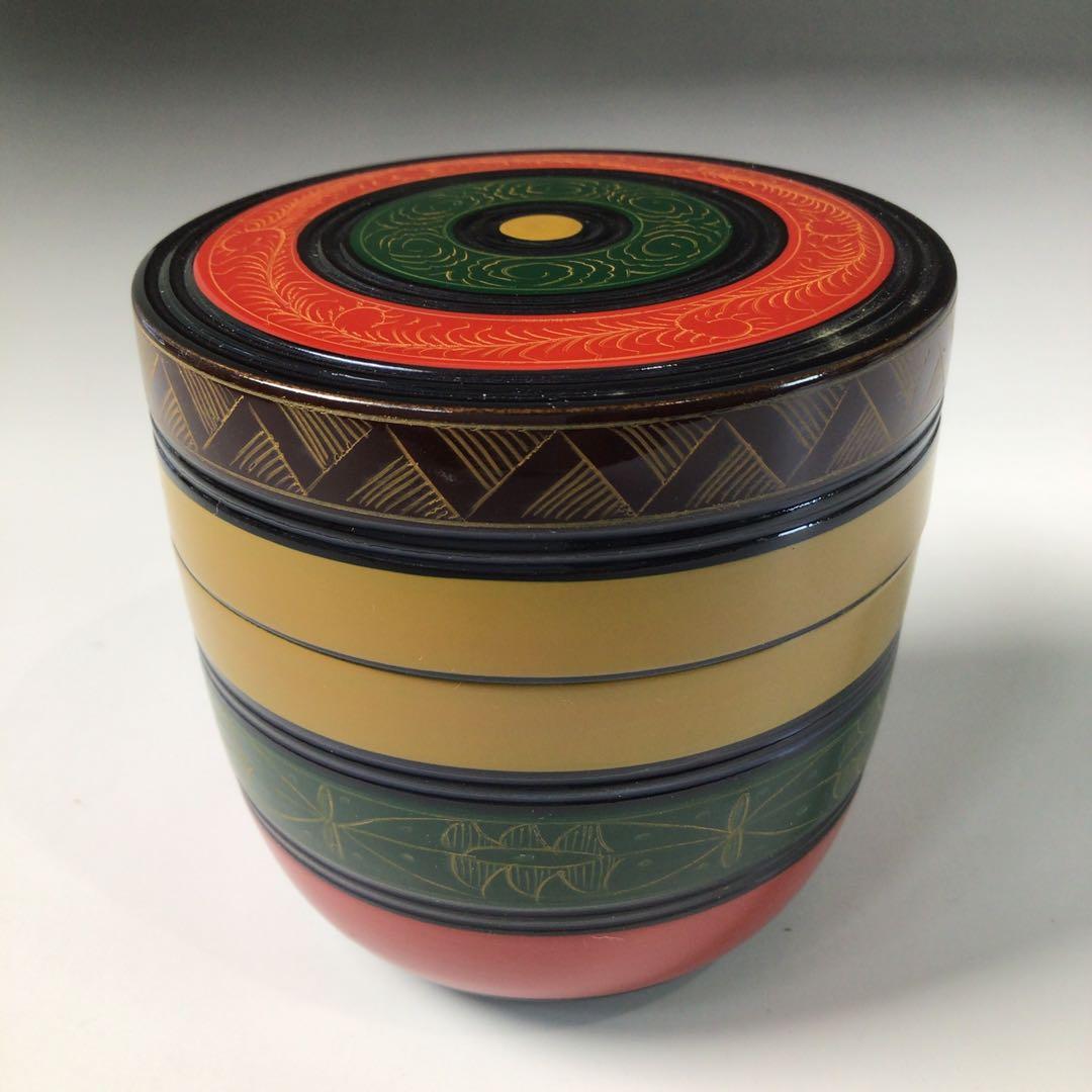 Ｒ８３４　棗　『道場宗廣作』『唐物写』『独楽棗』　共箱　茶道具