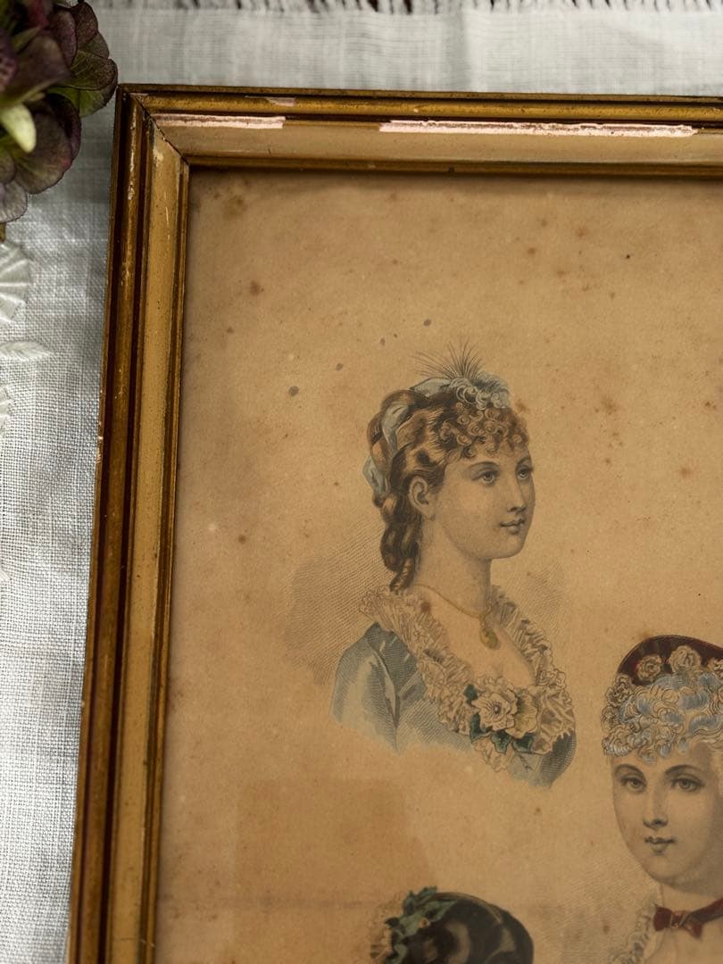 フランス　蚤の市　額　フレーム　壁掛け　ブロカント