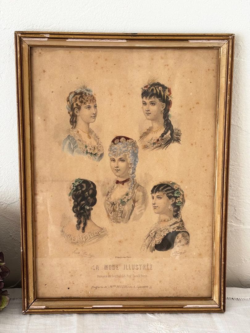 フランス　蚤の市　額　フレーム　壁掛け　ブロカント