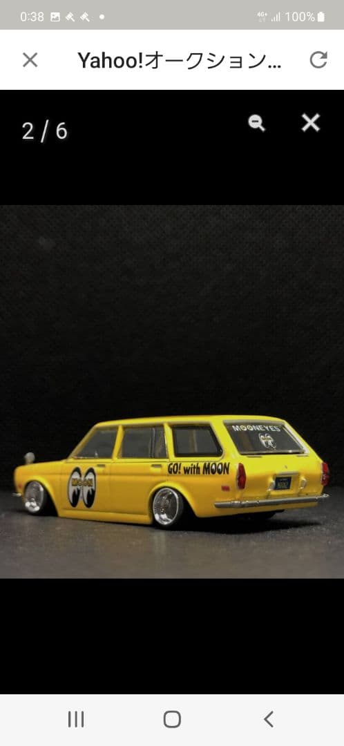 ターマックワークス1/64ブルーバード510ワゴンMOONEYES　深リム(改)