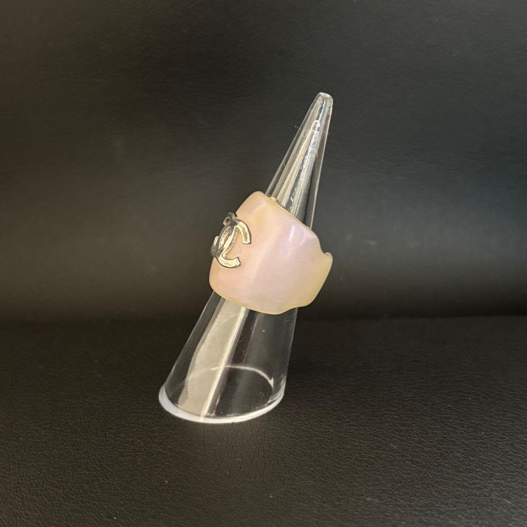 【シャネル】ココマーク リング 指輪 プラスチック オーロラ ヴィンテージ