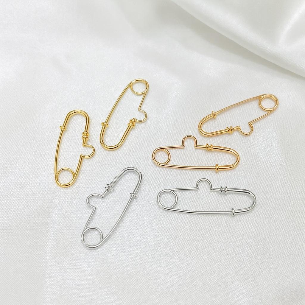 K18YG WG PG ブローチ 安全ピン チャーム留め ピアス 繋ぎ 18K