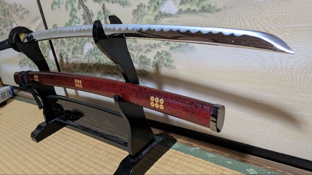 【値下げ】金属製 模造刀 六文銭 真田幸村拵え